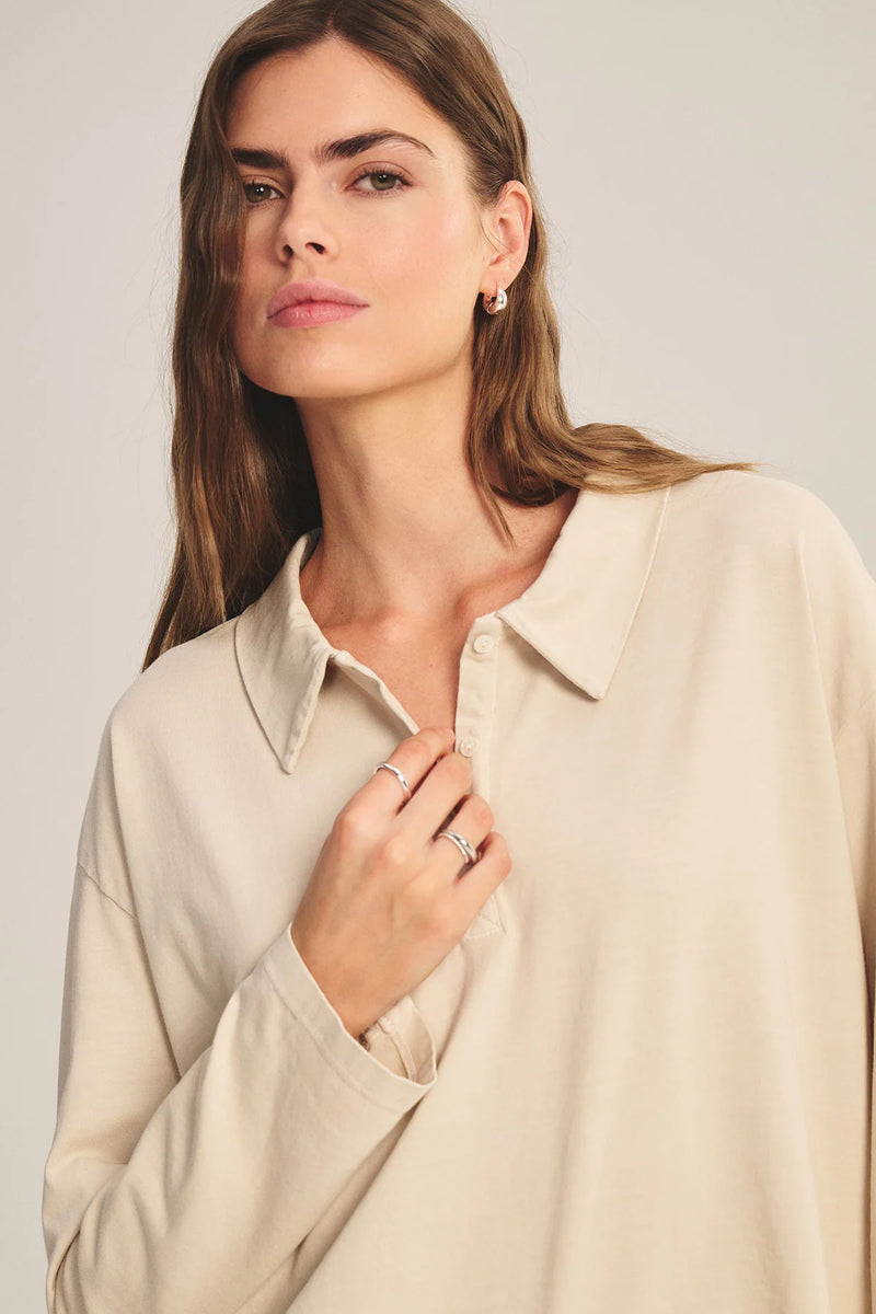 Velvet Nilli L/S Polo Top Tile