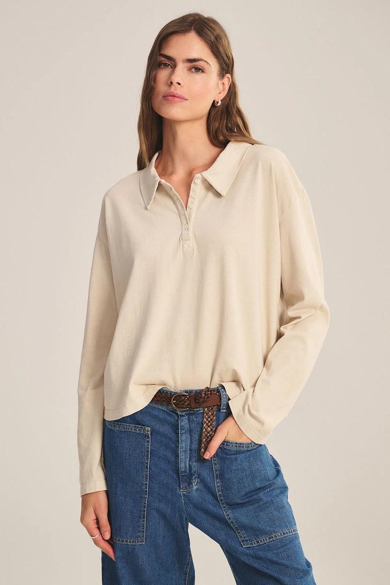 Velvet Nilli L/S Polo Top Tile