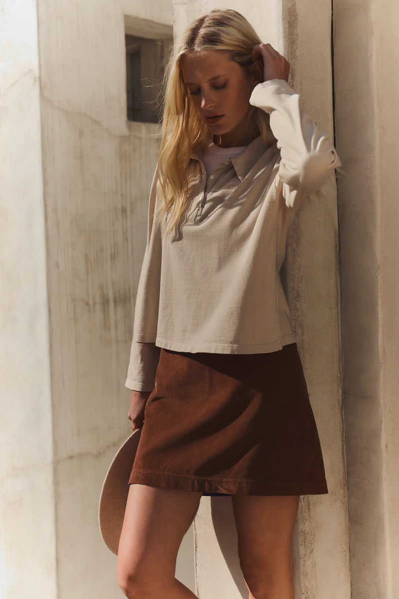 Velvet Nilli L/S Polo Top Tile