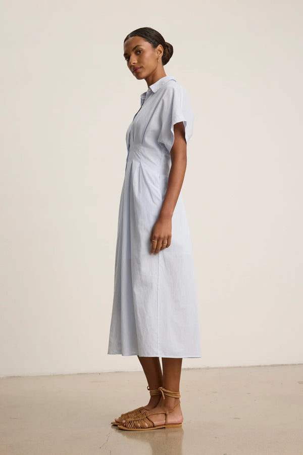 Velvet Riley S/S Button Dress Blue