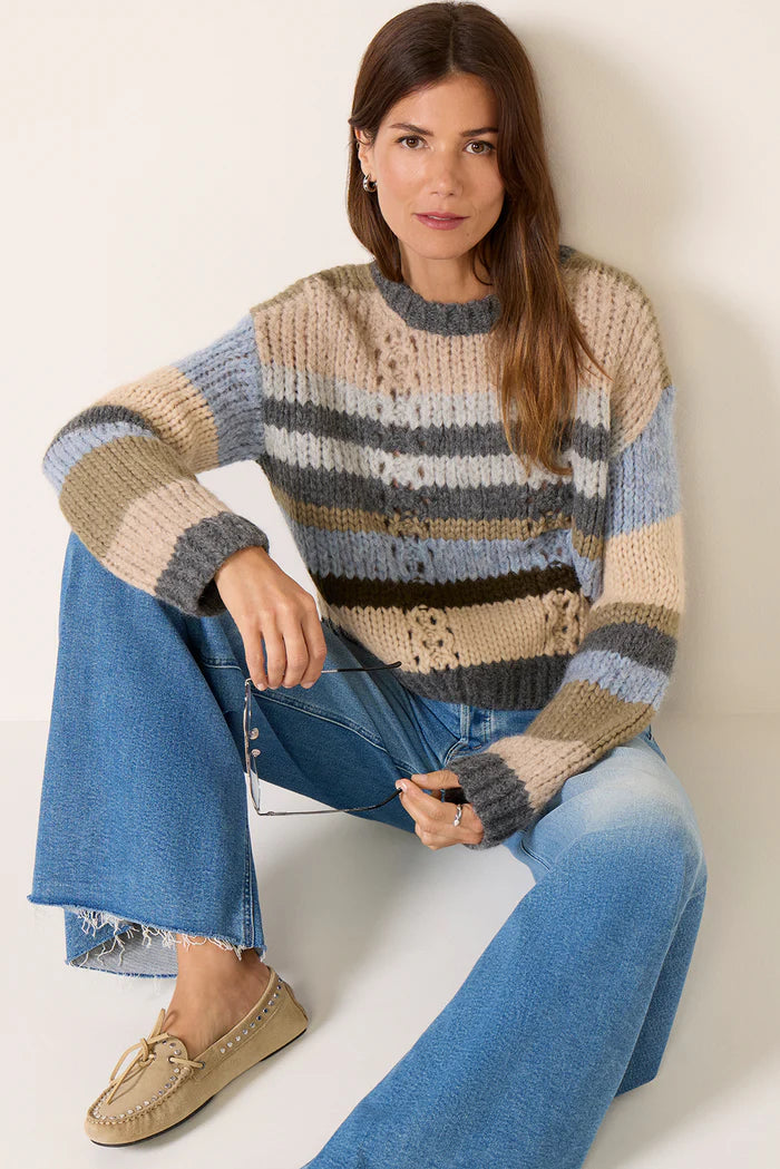 Velvet Rina Alpaca Striped Crewneck / Multi