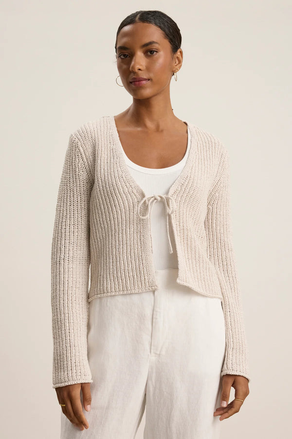 Velvet Thalia Tie Front Cardi Chalk