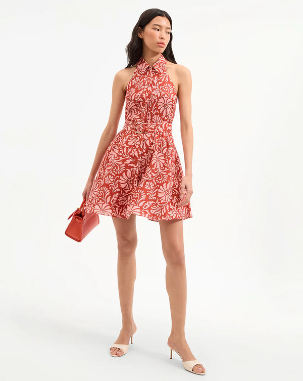Veronica Beard Beau Dress Dark Persimmon Multi