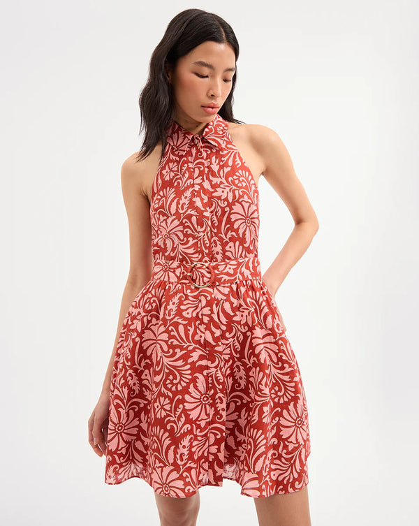 Veronica Beard Beau Dress Dark Persimmon Multi