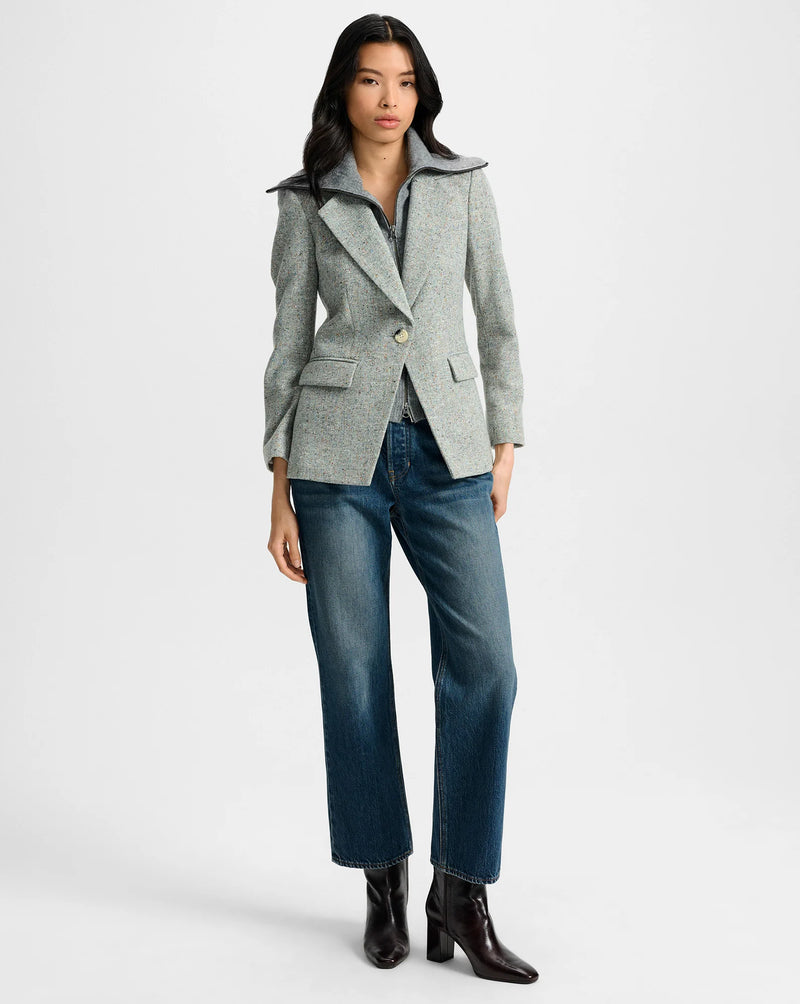 Veronica Beard Healy Dickey Jacket Antique Blue Melange