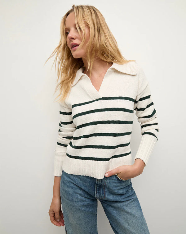 Veronica Beard Jovie Pullover Ivory/Pine