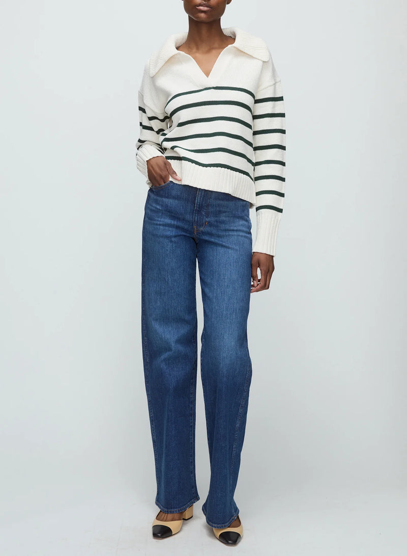 Veronica Beard Jovie Pullover Ivory/Pine