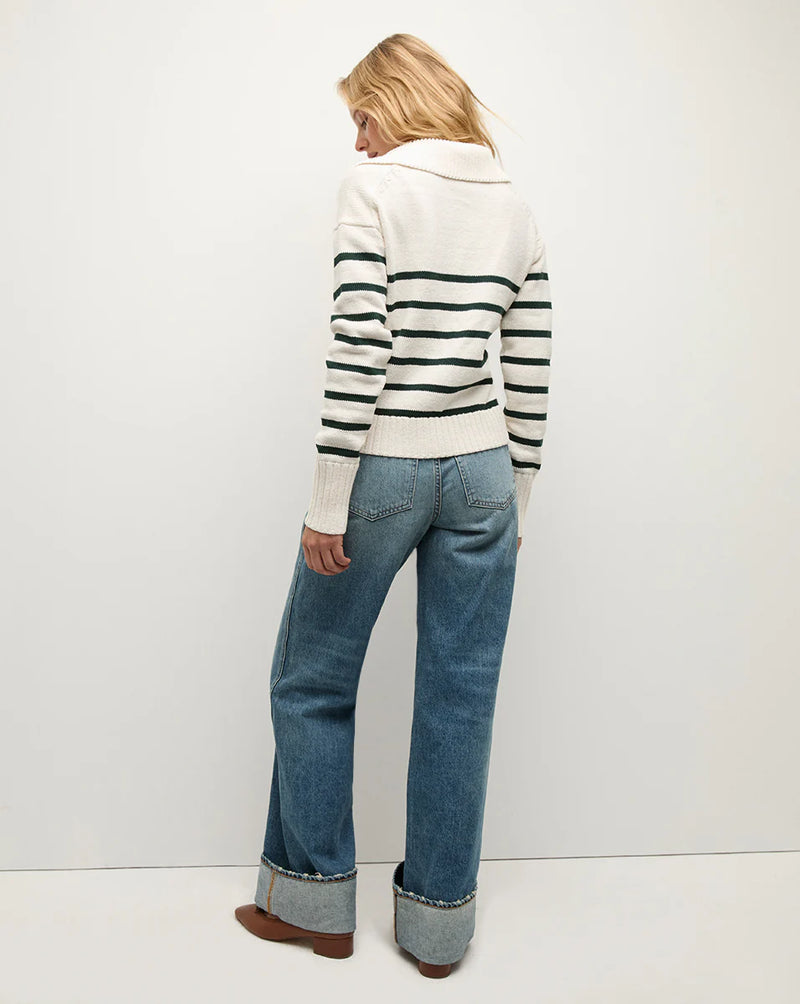 Veronica Beard Jovie Pullover Ivory/Pine