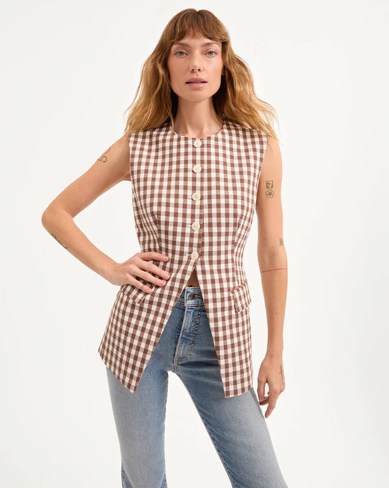 Veronica Beard Lois Vest Chickory Dove