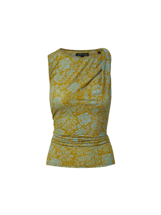 Veronica Beard  Otessa Top Dark Golden/Blue Jay