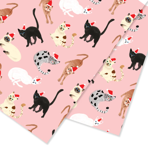 Carolyn Suzuki Studio Feline Xmas - Single Sheet Gift Wrap