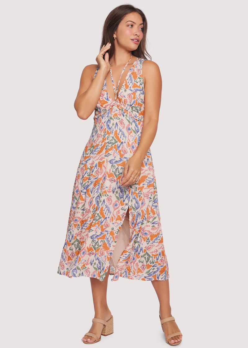 Lost + Wander Athens Adventure Midi Dress Orange Multi