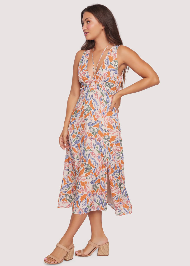 Lost + Wander Athens Adventure Midi Dress Orange Multi