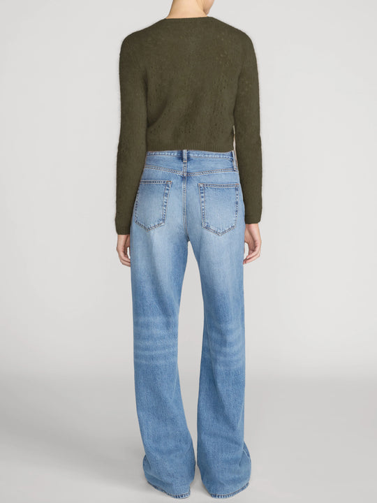 Frame The Cashmere Airy Teddy Cardigan -  Deep Olive