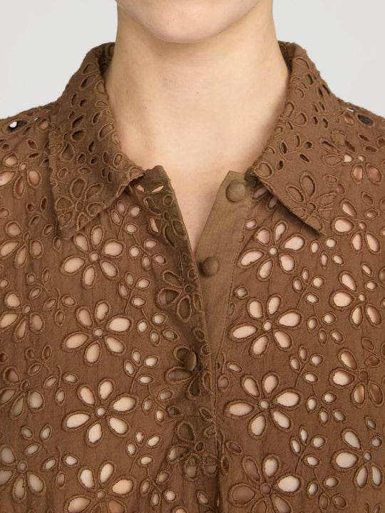 Frame The Downing Eyelet Polo - Moss