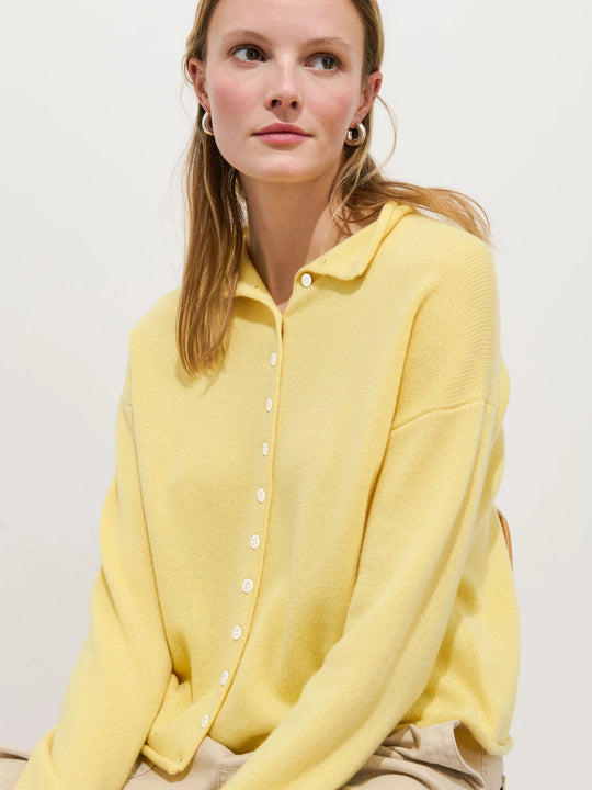 Alex Mill Taylor Cardigan in Washed Cashmere Citrus