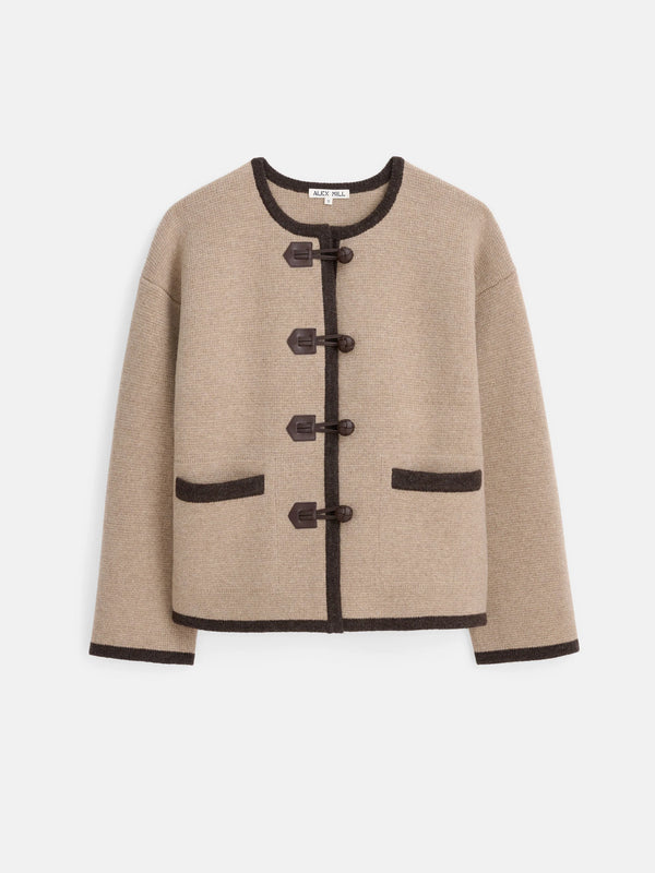 Alex Mill Aubrey Sweater Jacket In Merino Wool Oatmeal