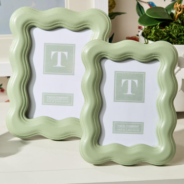 Two's Company Inc Wavy Wood Photo Frame