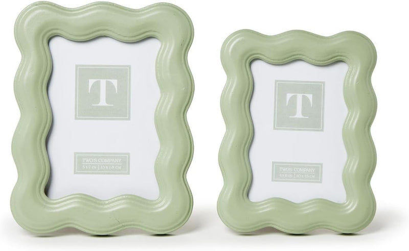 Two's Company Inc Wavy Wood Photo Frame