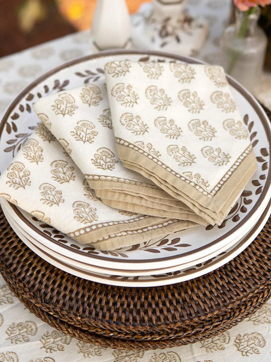 Pomegranate Anika Beige Napkin | Set of 4