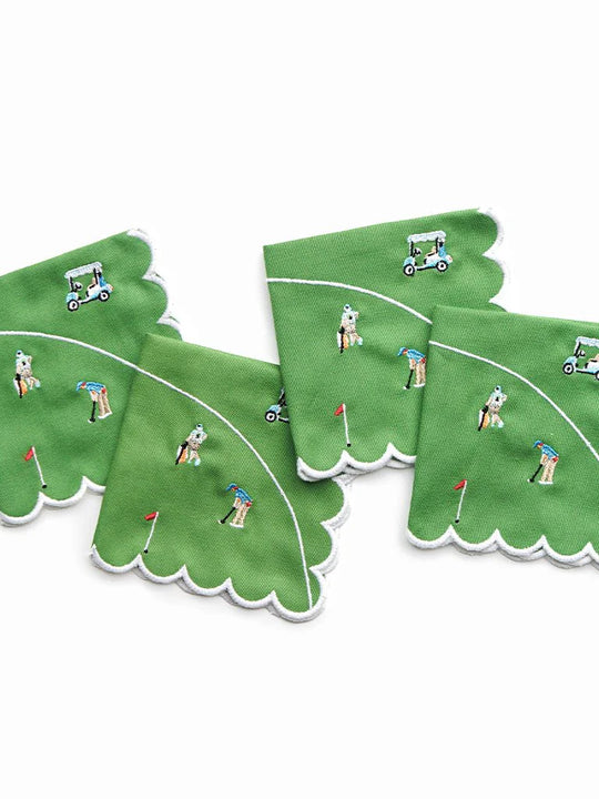 Pomegranate Day at the Golf Course Cocktail Napkins | Set of 4