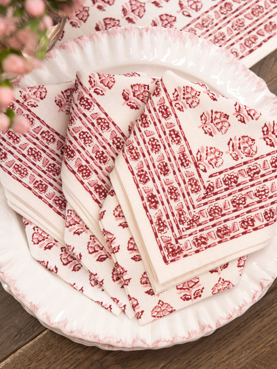 Pomegranate Elise Rose Napkins | Set of 4