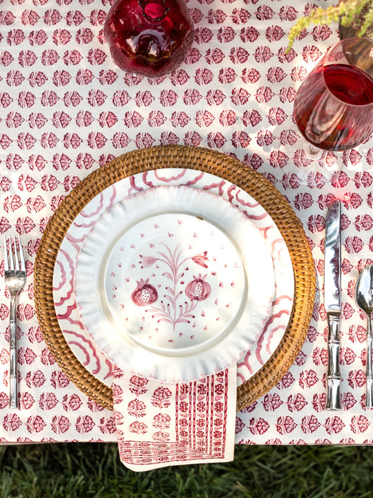 Pomegranate Elise Rose Napkins | Set of 4