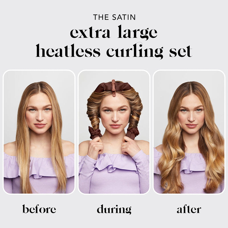 Kit.Sch XL Satin Heatless Curling Set - Chocolate