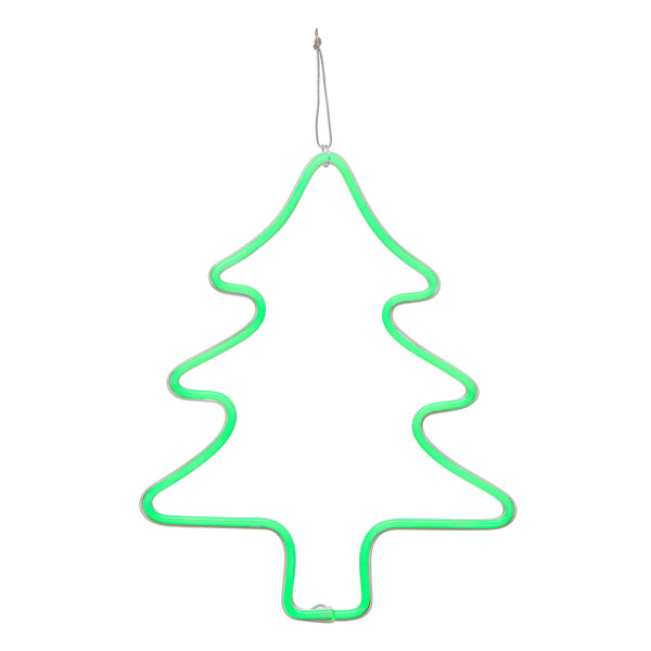 9"W x 12-1/4"H Wire Tree Wall Decor w/ LED Light, White (Requires 3-AA Batteries)