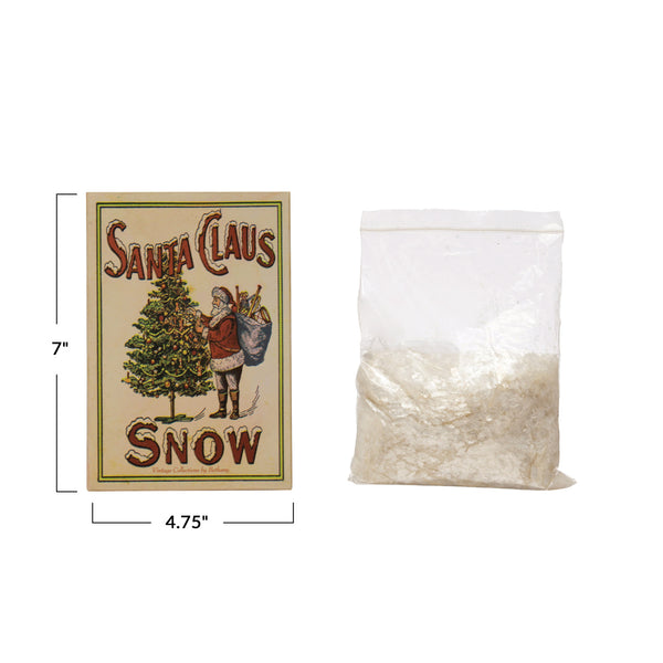 4-3/4"L x 1-1/2"W x 7"H Mica Snow In Box "Santa Claus Snow", Multi Color