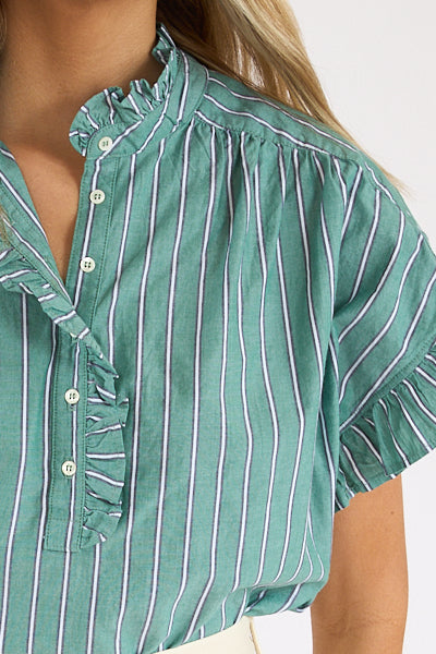 Xirena Brie Top Cilantro Stripe
