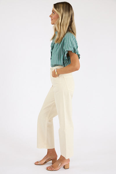Xirena Brie Top Cilantro Stripe