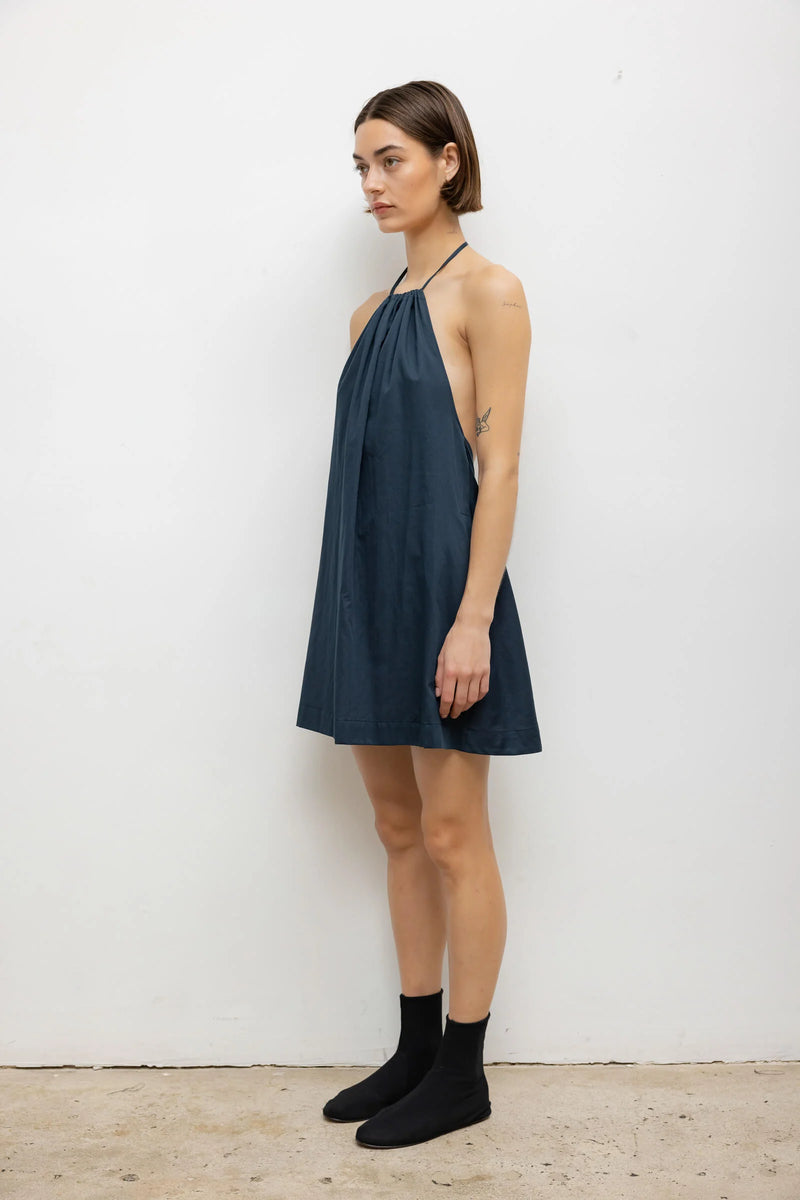 Leset Yoko Halter Mini Dress Midnight