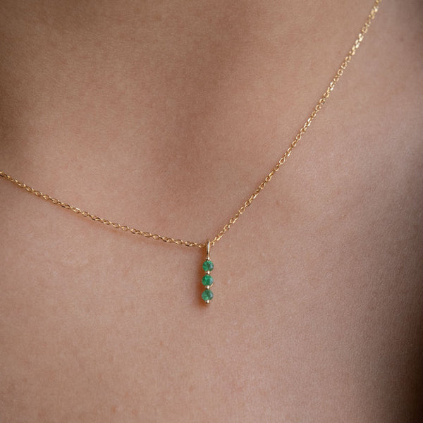 Jennie Kwon Designs Emerald Stack Necklace 16"