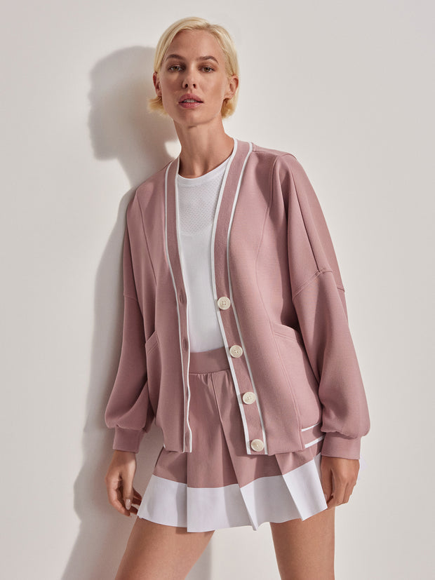 Varley Decker Off Court Cardigan Deauville Mauve