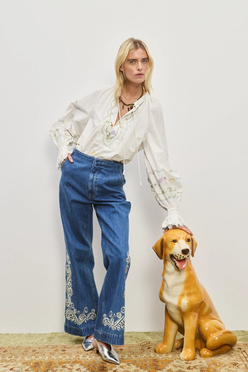 Alemais Giulia Embroidered Blouse