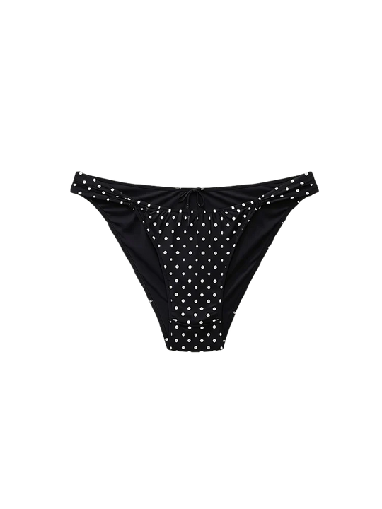 Faithfull The Brand Andez Bikini Bottom - Lola Polka Dot in Black/Cream