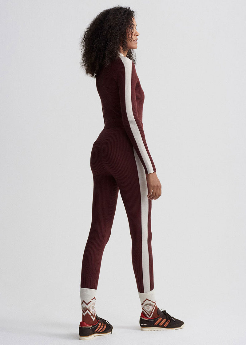 Varley Aiden Knit Legging - Red Chocolate