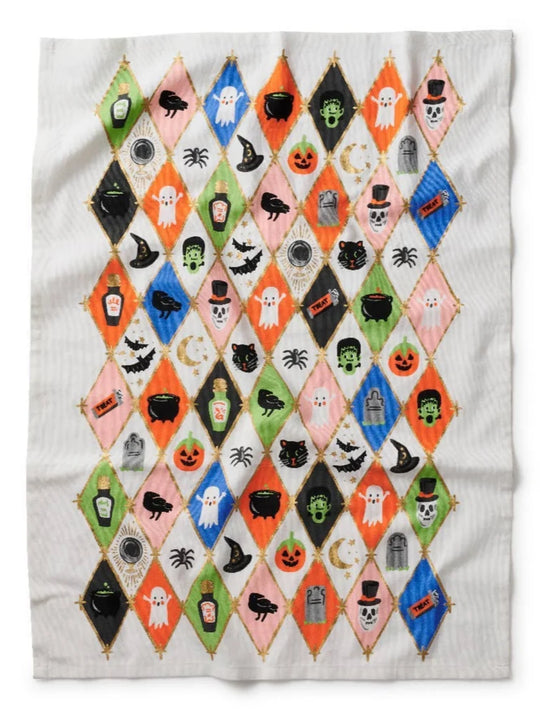 Rifle Paper Co. Halloween Argyle Tea Towel