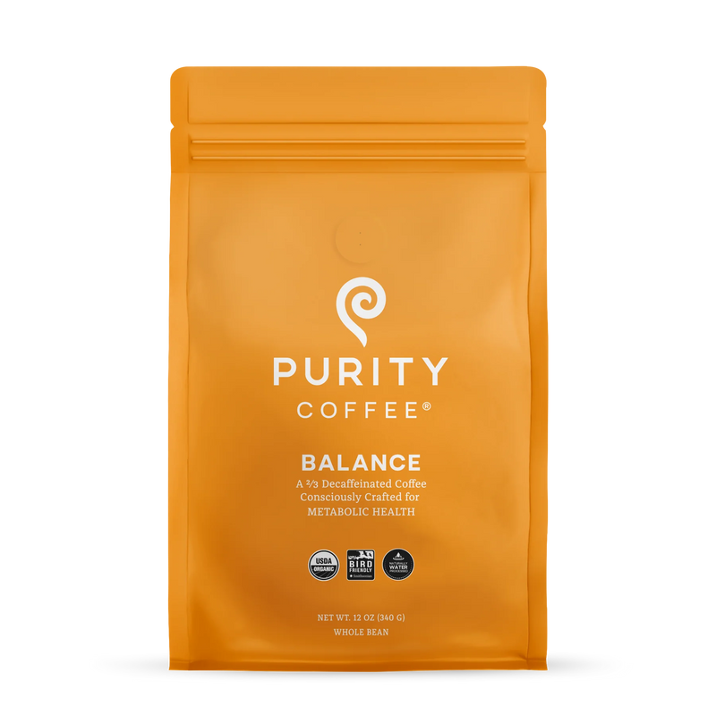 Purity Coffee BALANCE: 1/3 Caff Whole Bean Coffee 12oz