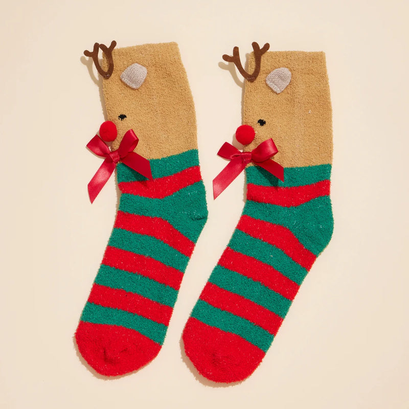 Moral Compass Christmas Fuzzy Socks Pack of 4 Santa