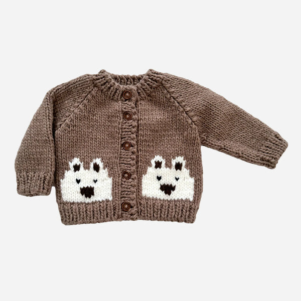 The Blueberry Hill Bear Cardigan, Tan