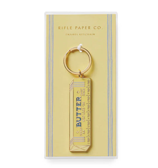 Rifle Paper Co. Butter Not Lose 'Em Enamel Keychain