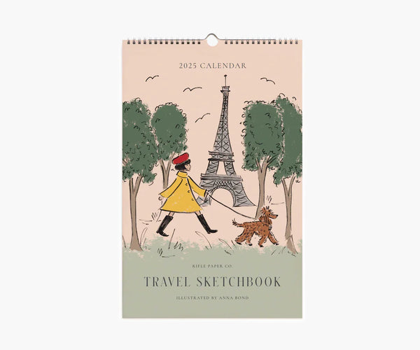 Rifle Paper Co. 2025 Travel Sketchbook Wall Calendar