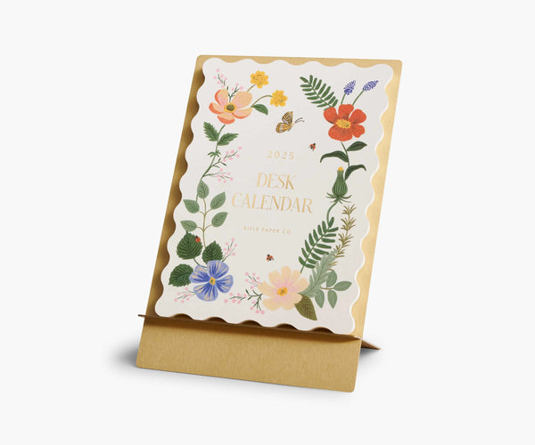 Rifle Paper Co. 2025 Strawberry Fields Brass Easel Calendar