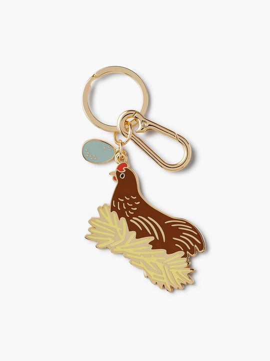 Rifle Paper Co. Chicken Enamel Keychain