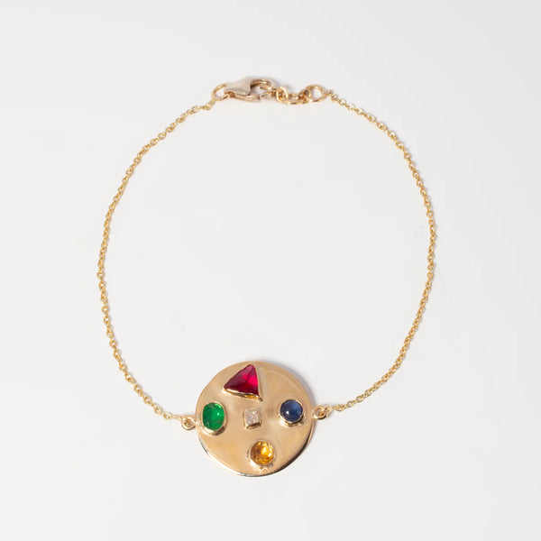 Piper Gore primary colors confetti disc bracelet