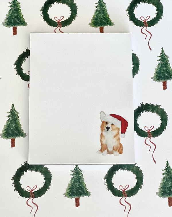 k.Patricia Designs Small Notepad / Santa Corgi
