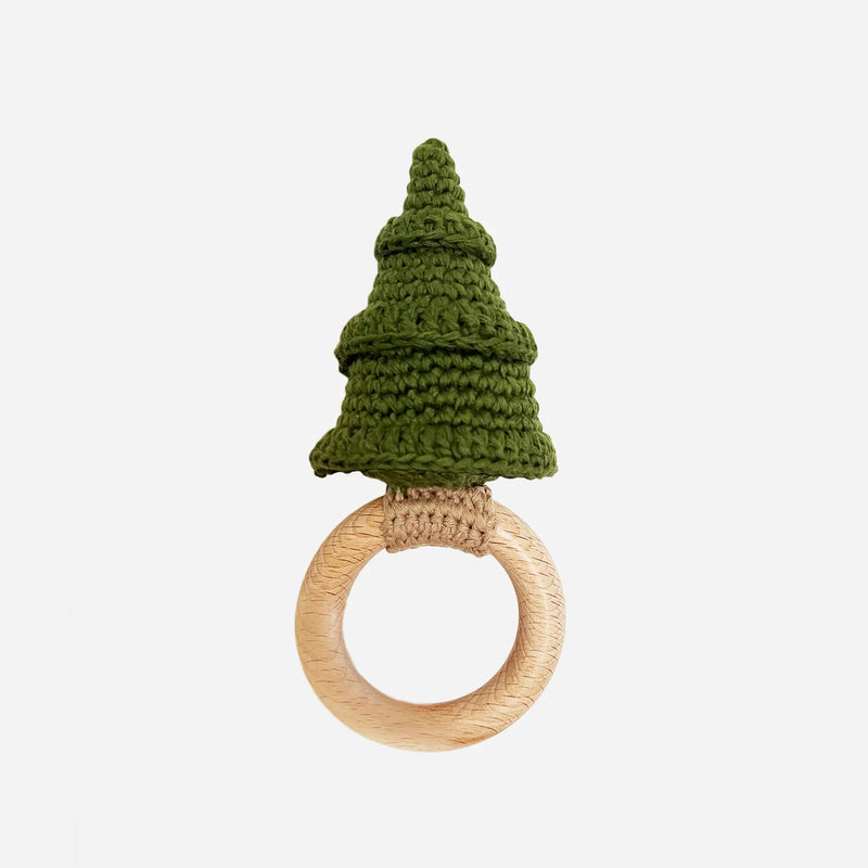 The Blueberry Hill Crochet Rattle Teether, Tree