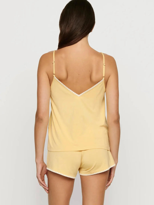 Eberjey Frida Cami & Short PJ Set - Sunbeam/Ivory